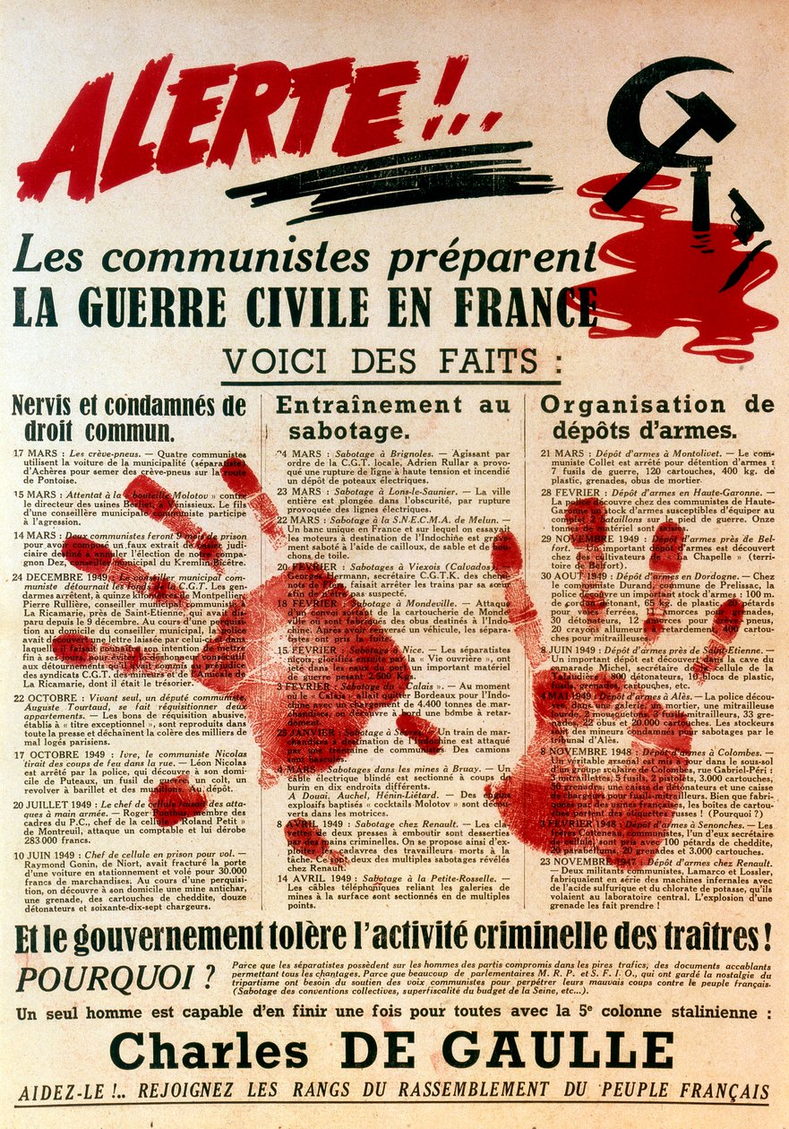 Affiche anti-communiste pro-gaulliste, 1949 - Unbekannt