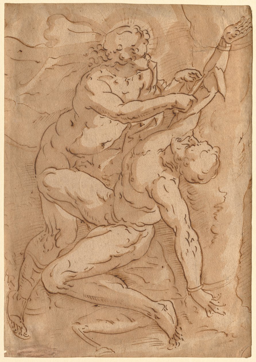 Apollon écorchant Marsyas recto Deux esquisses d