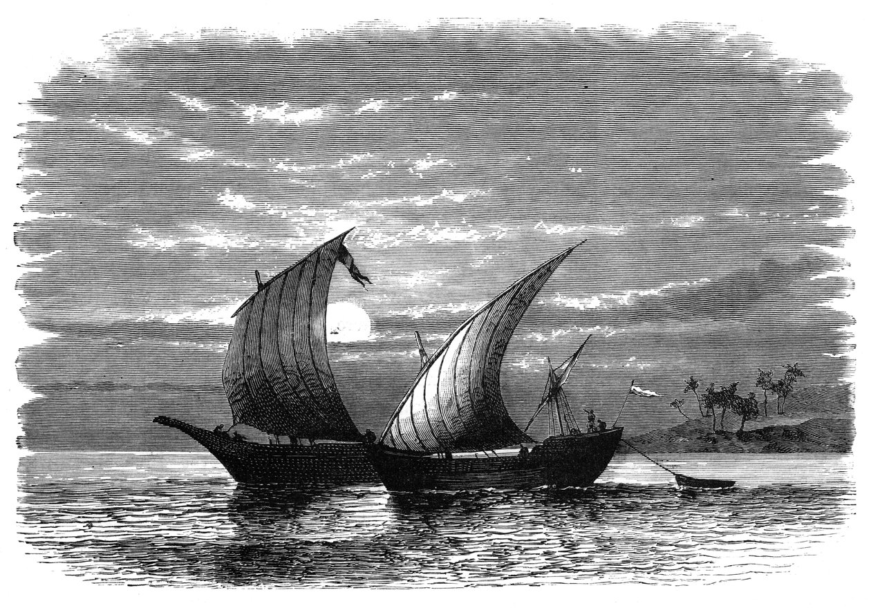 Dhows arabes sur la mer Rouge, vers 1890 - Unbekannt