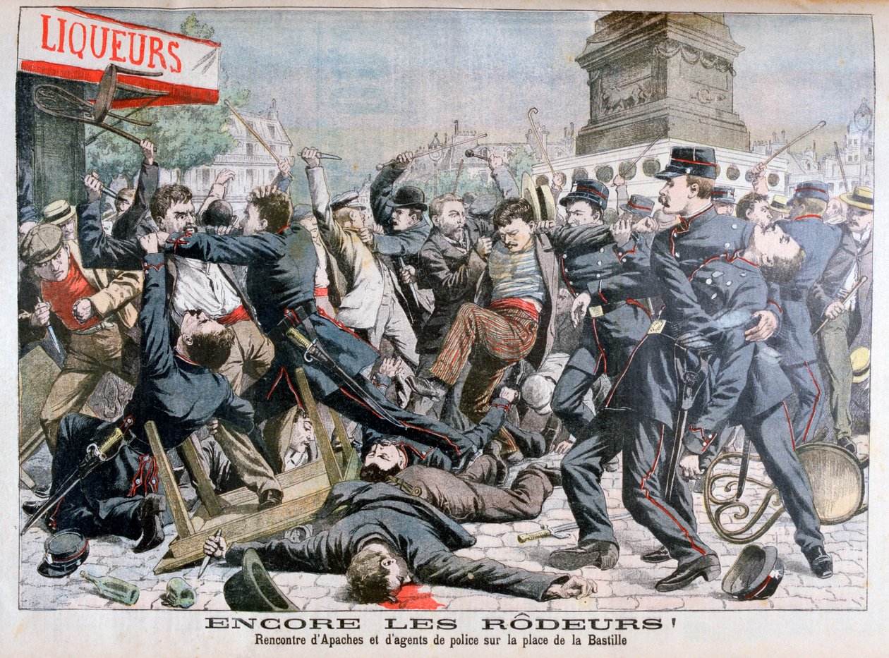 Criminels armés combattant la police, Place de la Bastille, Paris, 1904 - Unbekannt