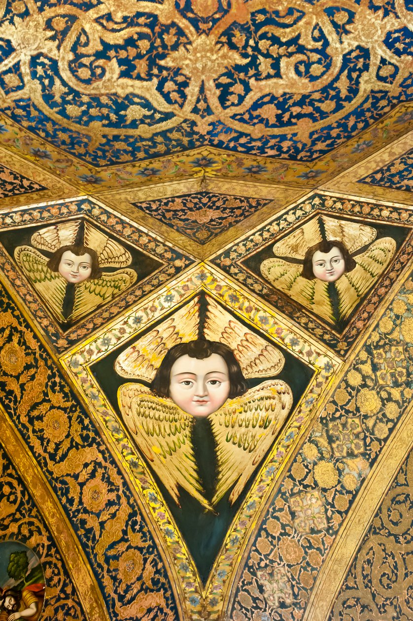 Église apostolique arménienne; peinture de plafond; visage avec des ailes; chérubins et séraphins; Cathédrale Vank; Jolfa ou Nouvelle Julfa; Ispahan; Iran; Asie - Unbekannt