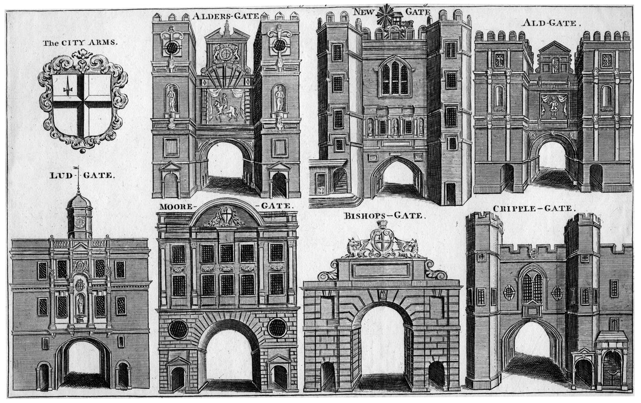 Armes et portes de la ville de Londres, vers 1650, 19e siècle - Unbekannt