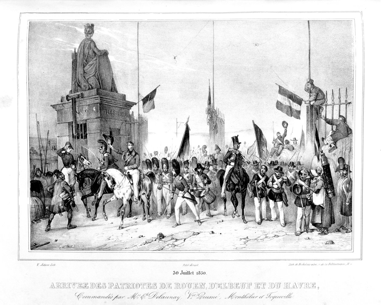 Arrivée des patriotes de Rouen, Elbeuf et Le Havre, Paris, 30 juillet 1830 - Unbekannt
