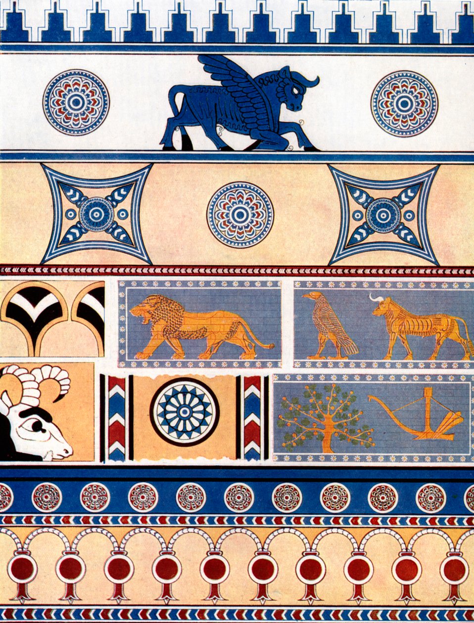 Motif de brique et de tuile assyrien - Unbekannt
