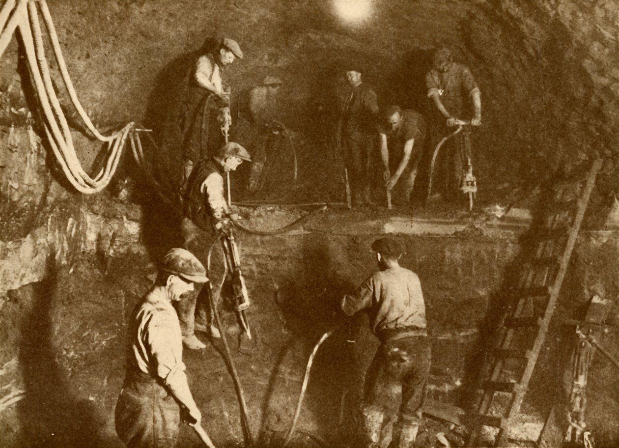 Au travail sur le nouveau tunnel de Mersey, vers 1930 - Unbekannt
