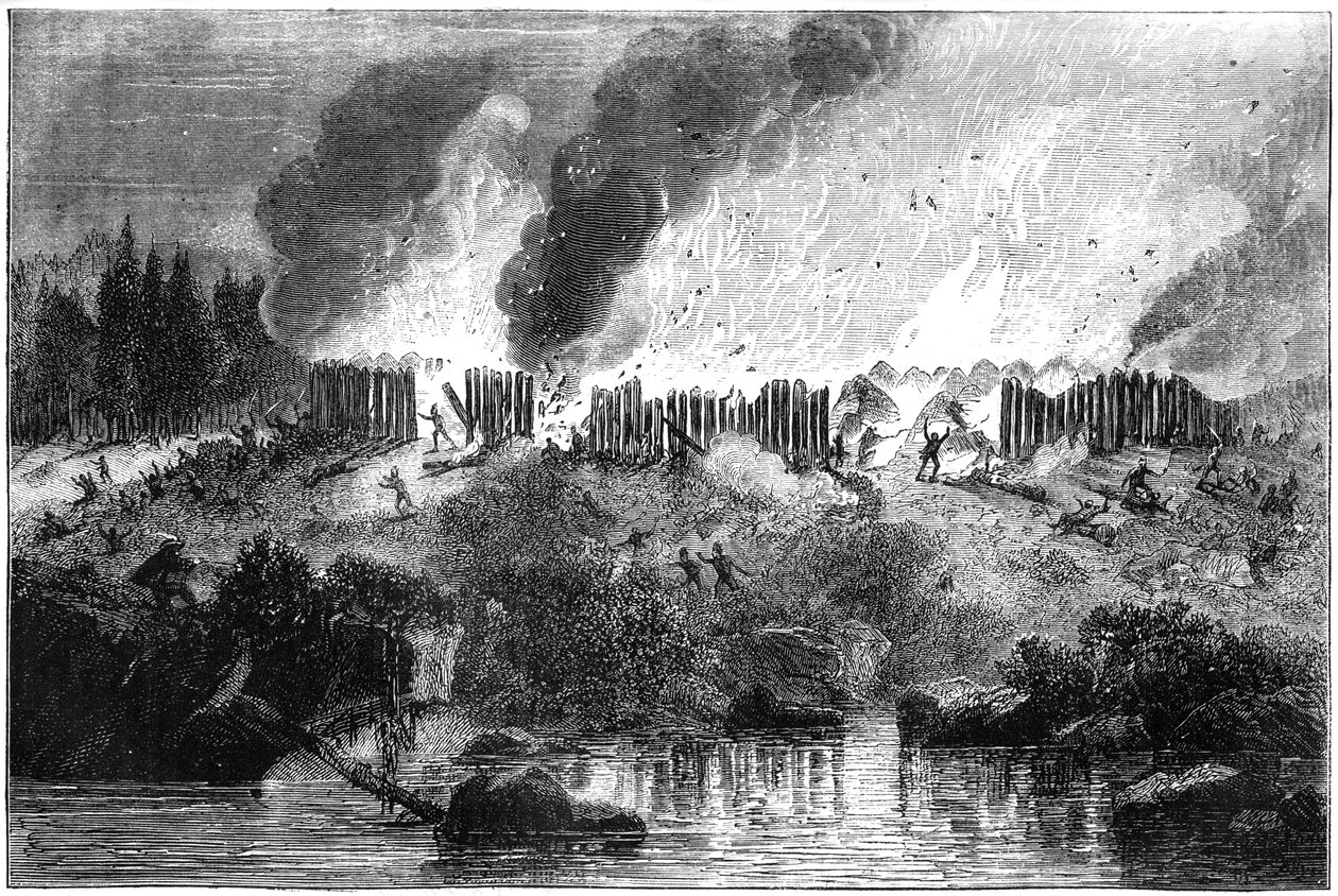 Attaque du fort Pequot, 1637 vers 1880 - Unbekannt
