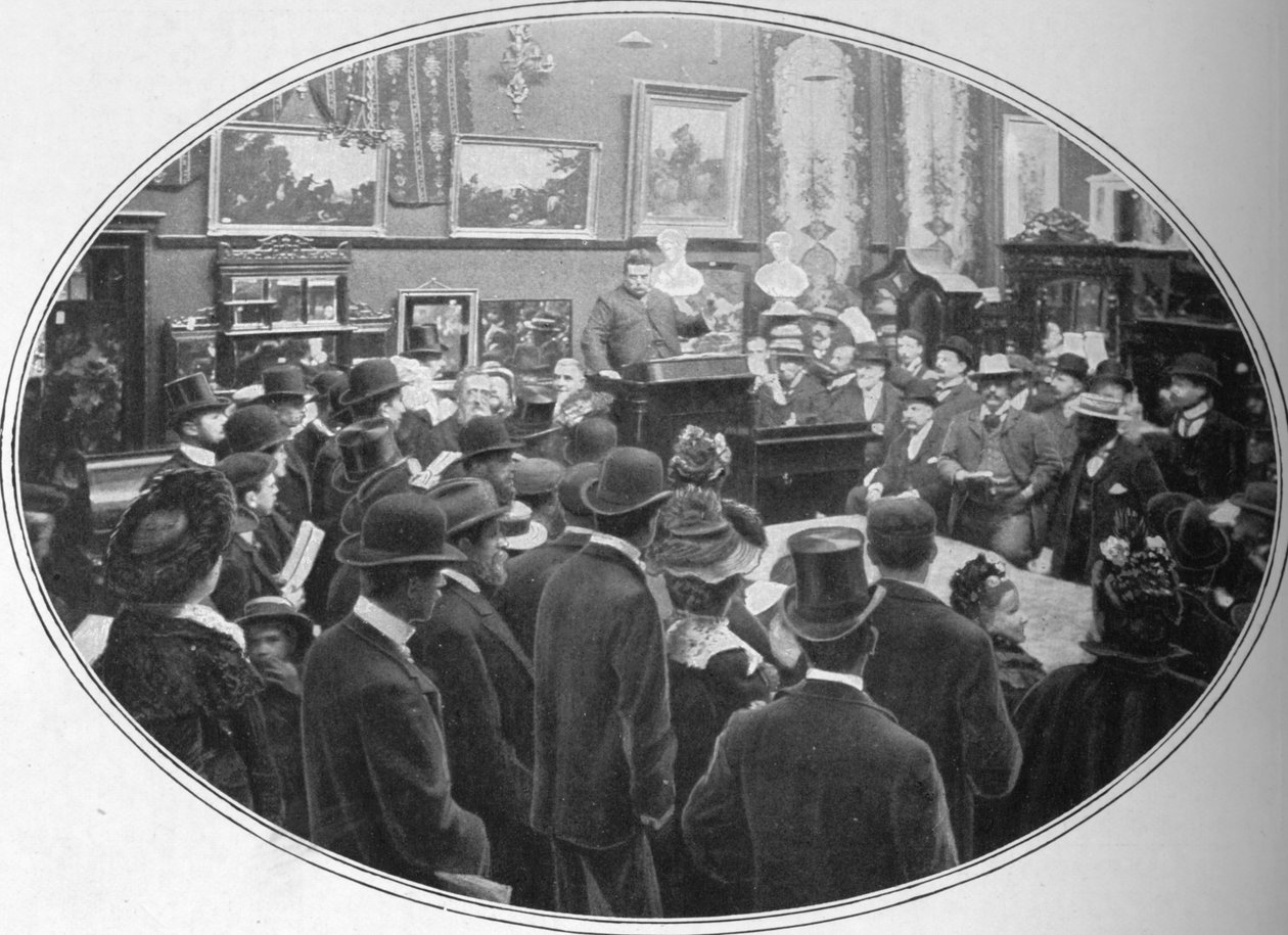 Vente aux enchères en cours chez Phillips, commissaires-priseurs, Londres, vers 1901 - Unbekannt