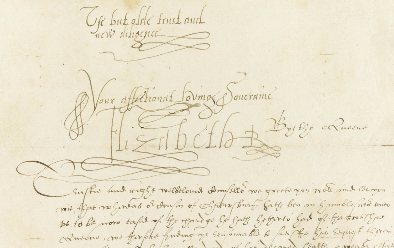 Lettre autographe de la reine Élisabeth I à Marie, reine d