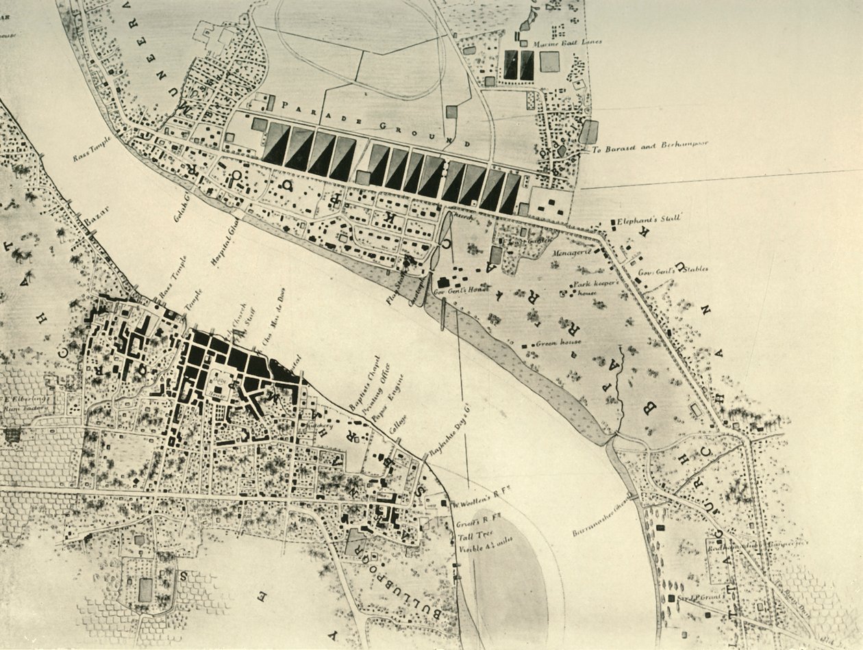 Parc et cantonnement de Barrackpore, 1841, 1925 - Unbekannt