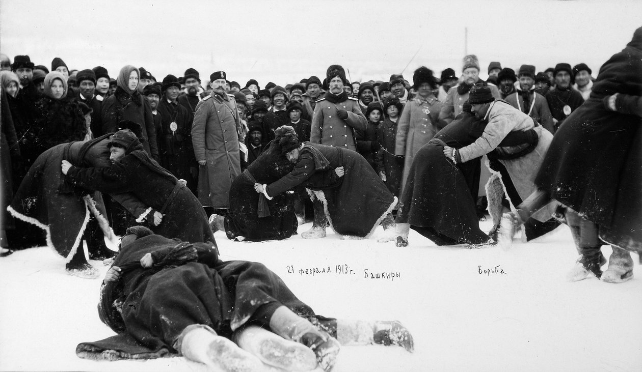 Lutte kuresh des Bachkirs, Russie, 1913 - Unbekannt