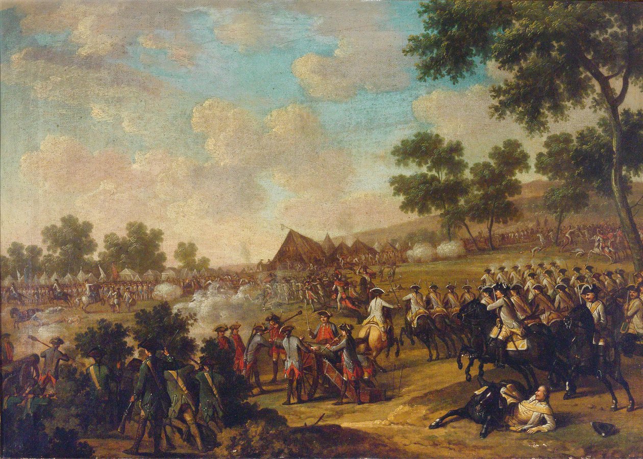 Scène de bataille de la guerre de Sept Ans, seconde moitié du 18ème siècle - Unbekannt