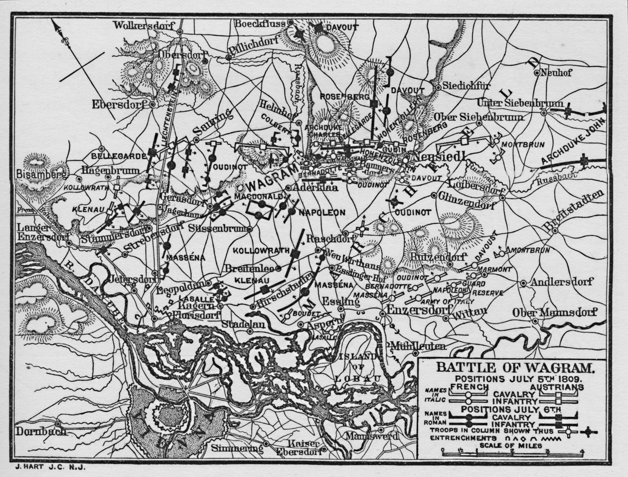 Bataille de Wagram, positions du 5 juillet 1809, 1896 - Unbekannt