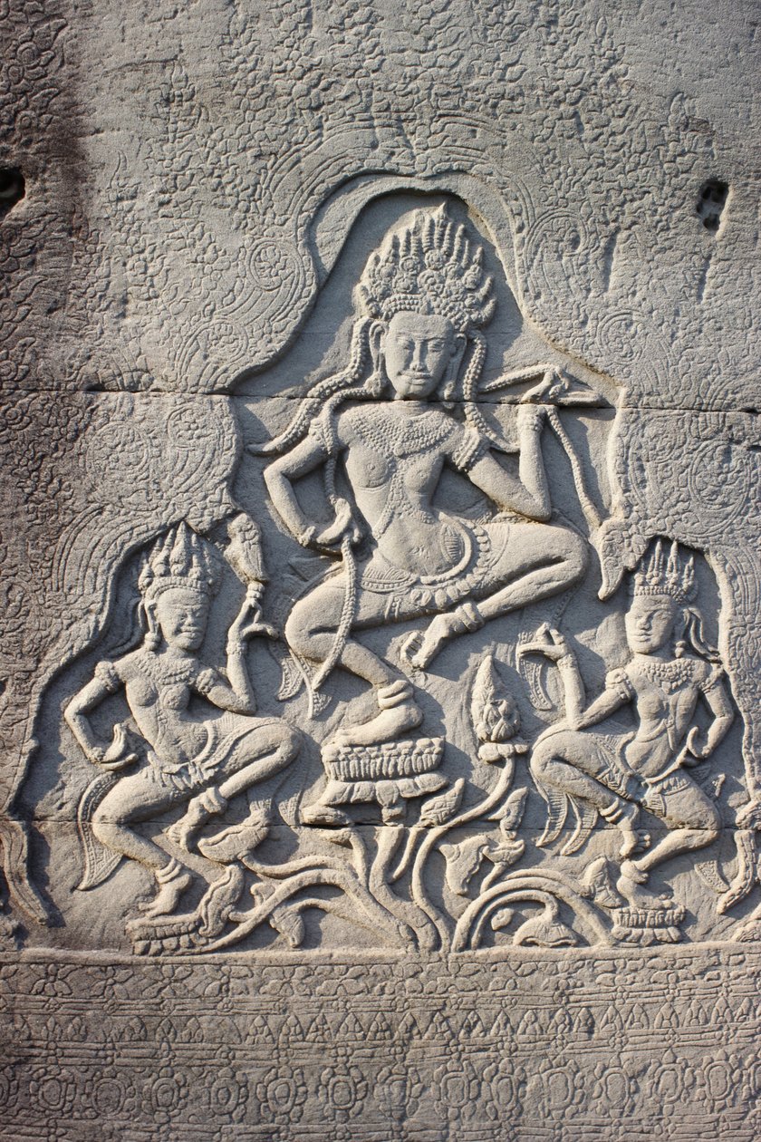 Danseurs célestes du Bayon sculptés dans un pilier, Siem Reap, Cambodge - Unbekannt
