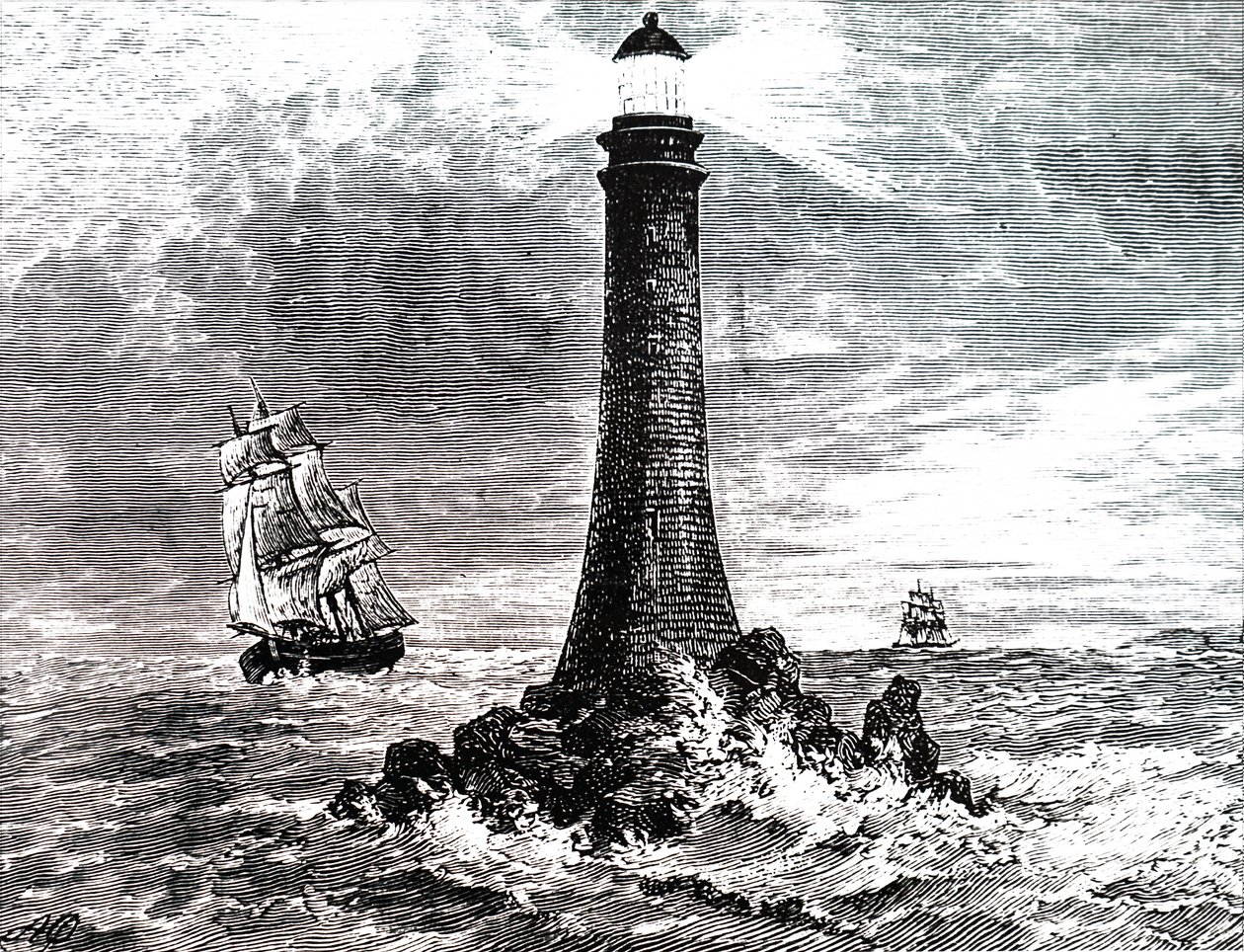 Le phare de Bell Rock dans une tempête - Unbekannt