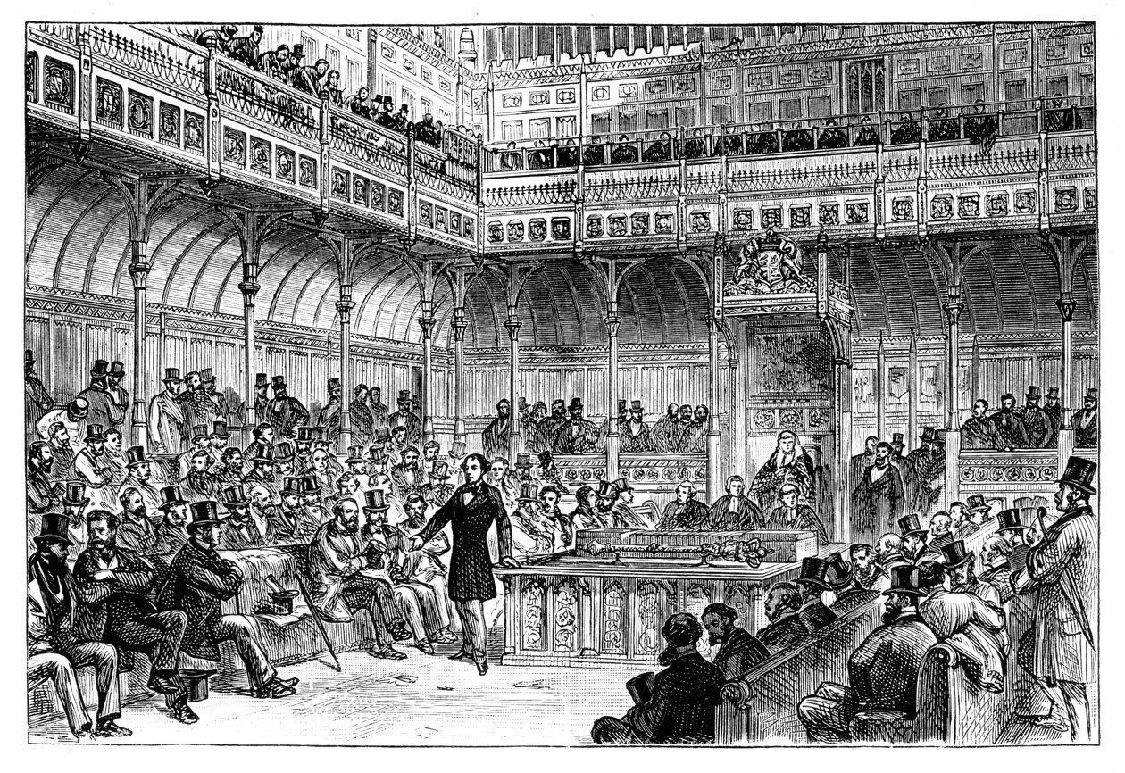Benjamin Disraeli présentant son projet de réforme à la Chambre des communes, c1867 - Unbekannt