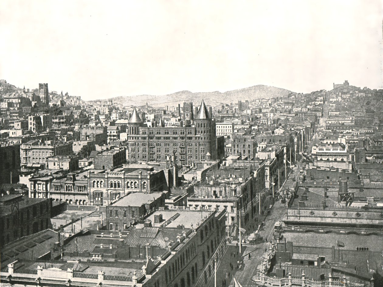 Vue aérienne depuis la tour du Chronicle Building, San Francisco, USA - Unbekannt