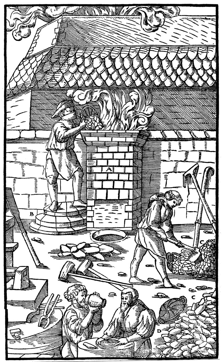 Haut fourneau pour la fusion du minerai de fer, 1556 - Unbekannt