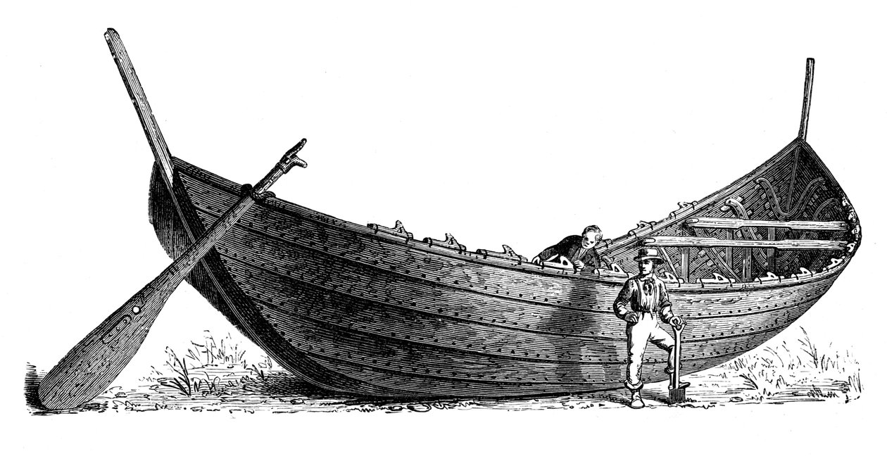 Bateau pour quatorze paires de rames, trouvé à Nydam, Jutland, 1892 - Unbekannt