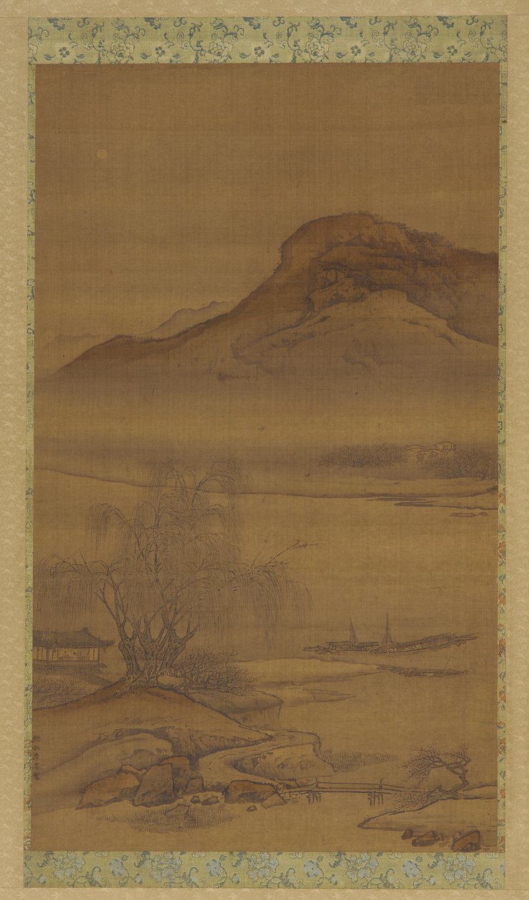 Bateaux amarrés sur la rivière de nuit, dynastie Qing, 18ème siècle - Unbekannt