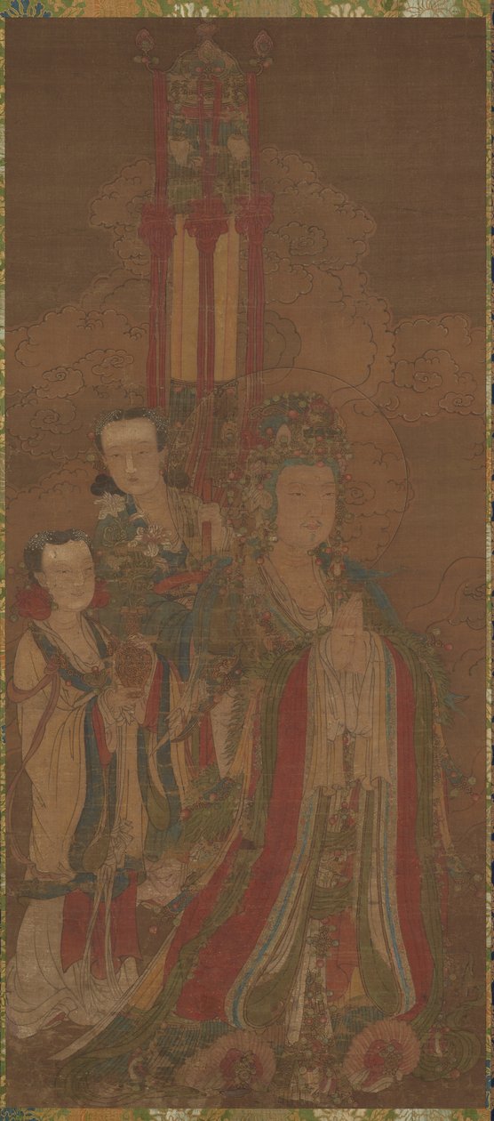 Bodhisattva et ses assistants, 14ème siècle - Unbekannt