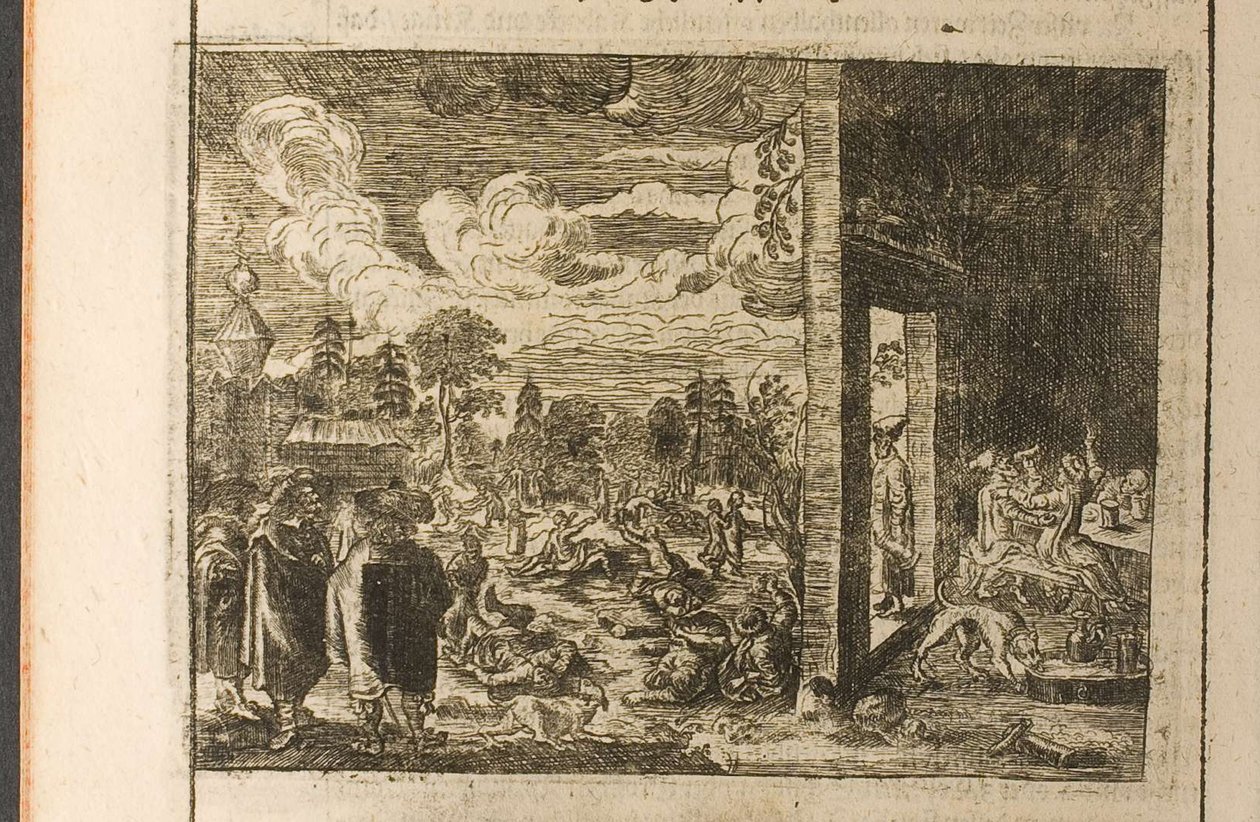 Illustration de beuverie tirée de Voyages au Grand-Duc de Moscovie et au Roi de Perse par Adam Olearius - Unbekannt