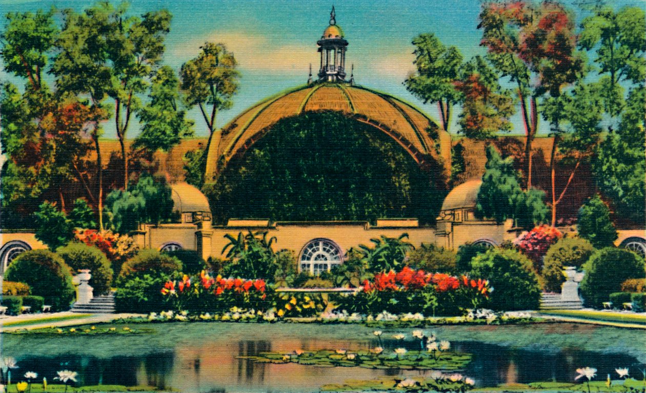 Bâtiment botanique et lagon. San Diego, Californie, vers 1941 - Unbekannt