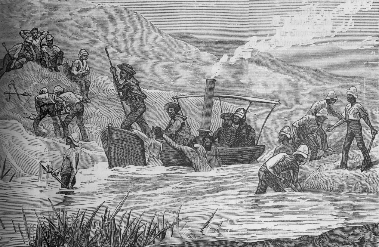 Soldats britanniques coupant un barrage construit par Arabi à Mahuta - Unbekannt