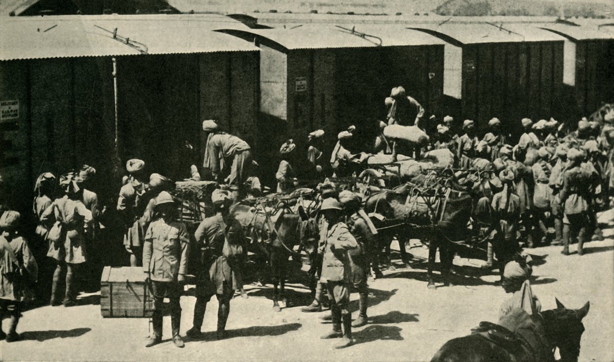 Soldats britanniques et indiens à Bombay, Inde, Première Guerre mondiale, 1914, vers 1920 - Unbekannt