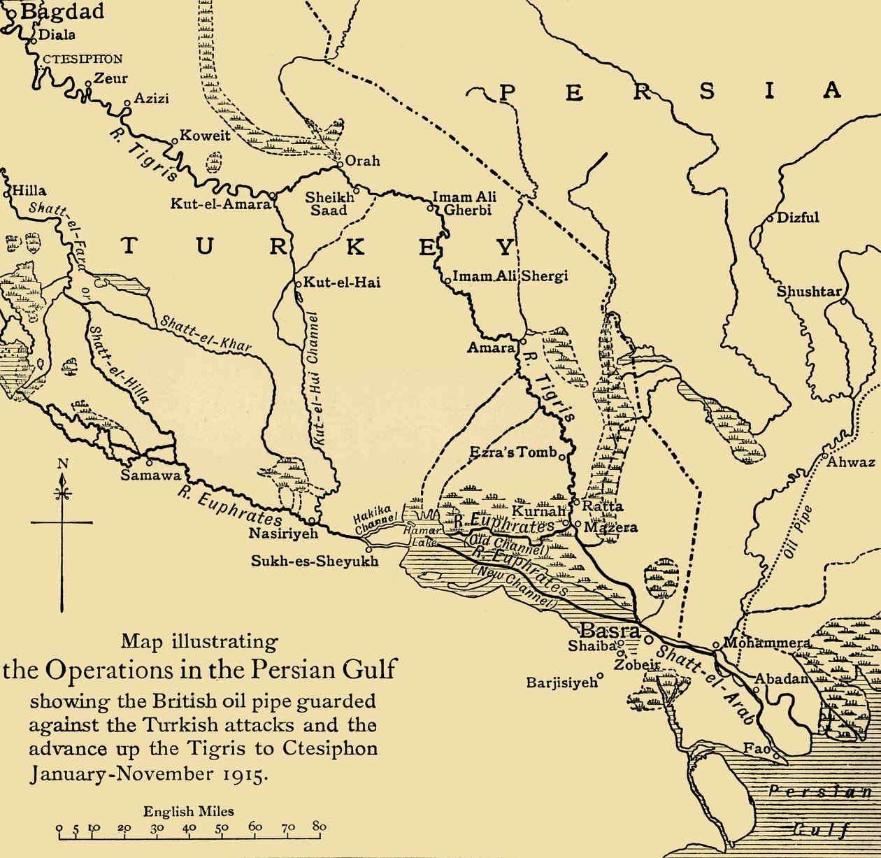 Pipeline britannique au Moyen-Orient, Première Guerre mondiale - Unbekannt