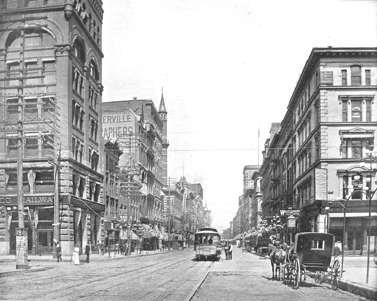 Broadway, au nord de Chestnut Street, St. Louis, Missouri, États-Unis, vers 1900 - Unbekannt