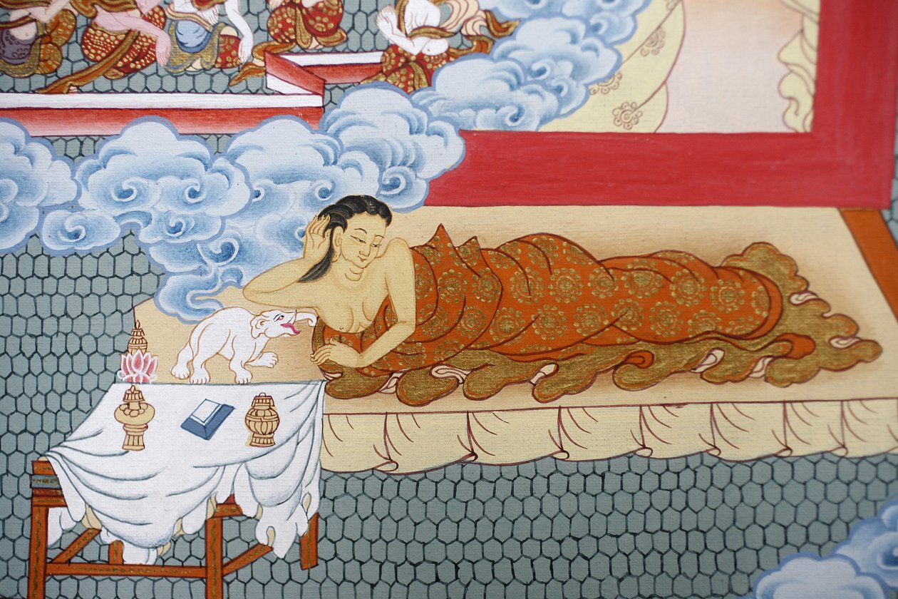 La mère de Bouddha rêvant d