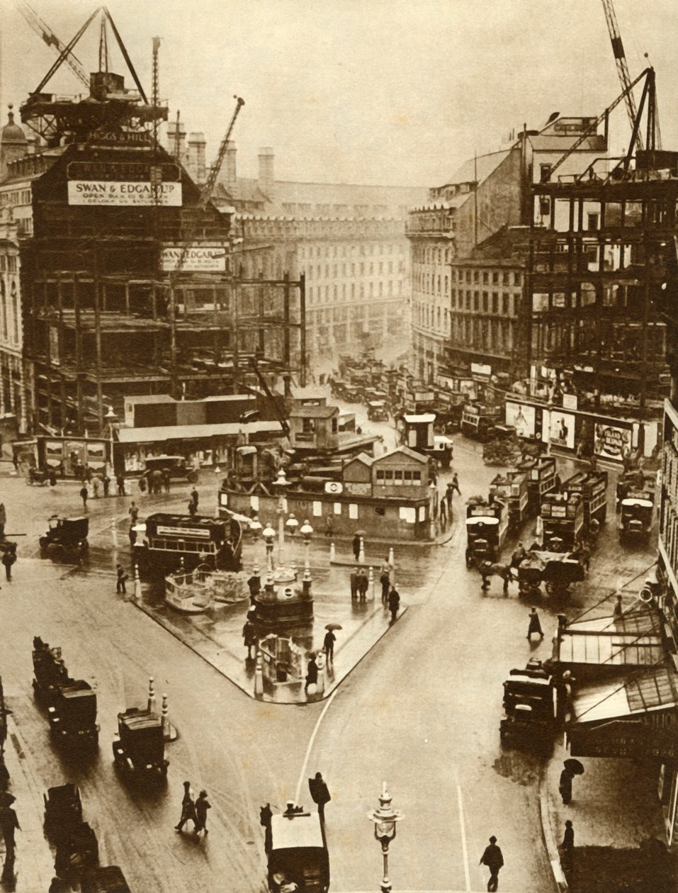 Travaux de construction à Piccadilly Circus à Londres, 1926, 1935 - Unbekannt