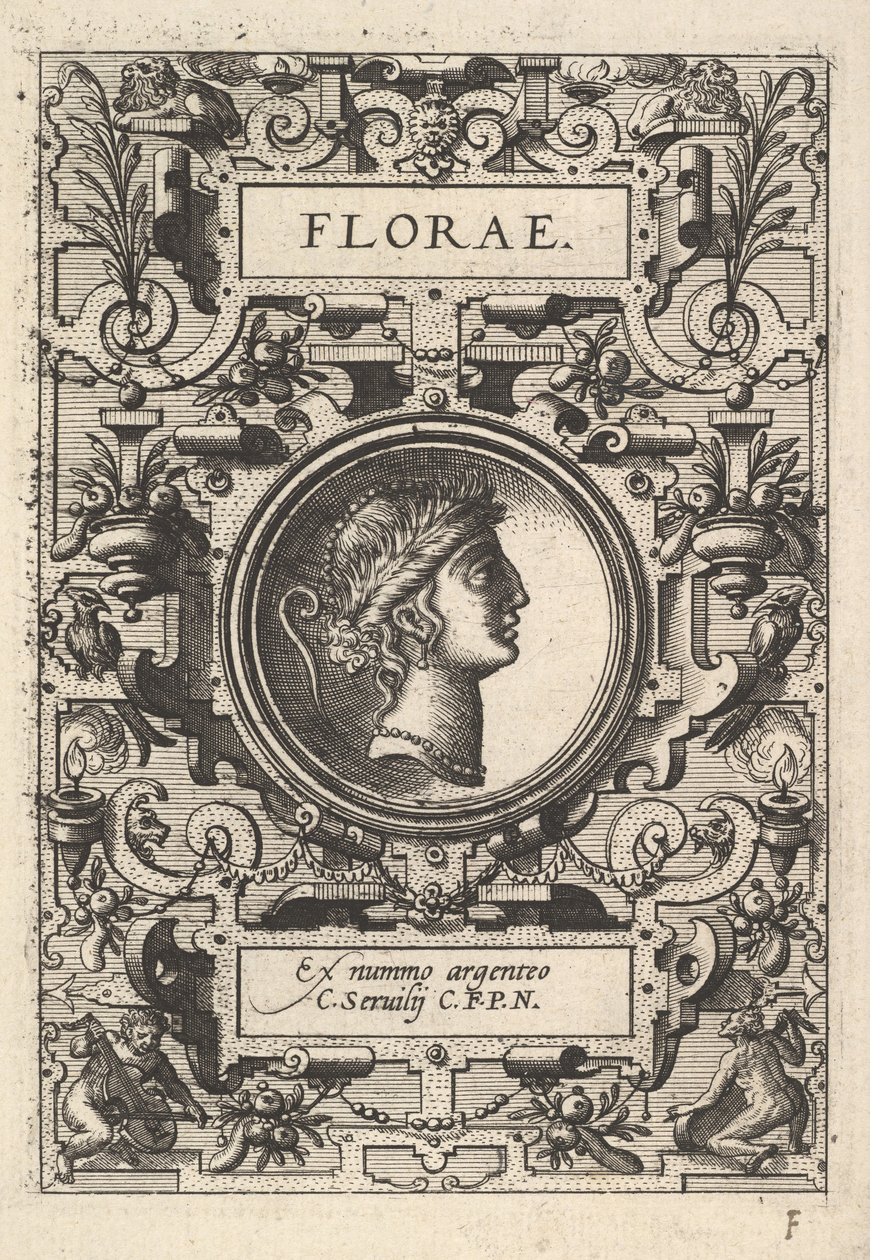Buste de Florae entouré de motifs, de la série Deorum dearumque - Unbekannt