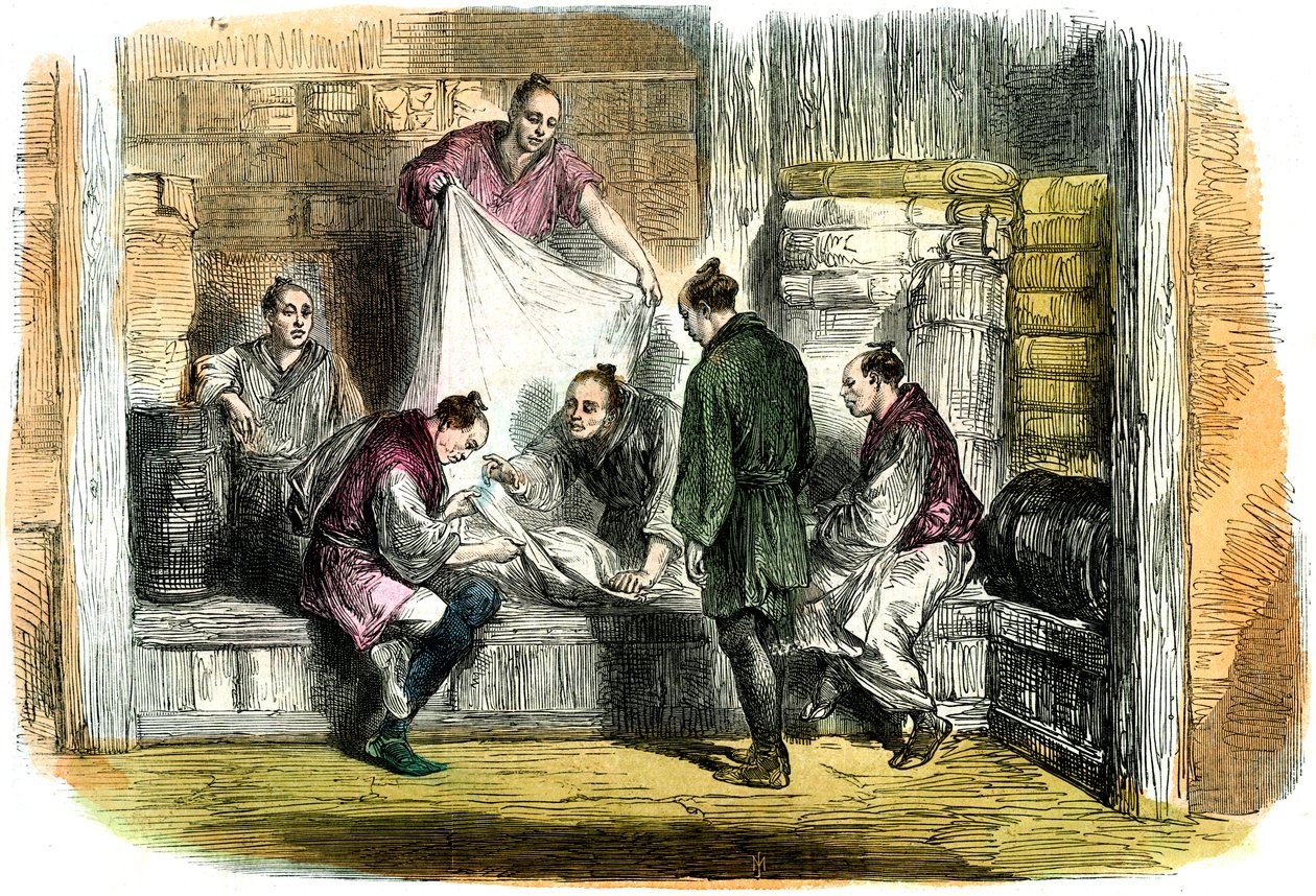 Achat de camelots dans une boutique, Yokohama, Japon, 1865 - Unbekannt