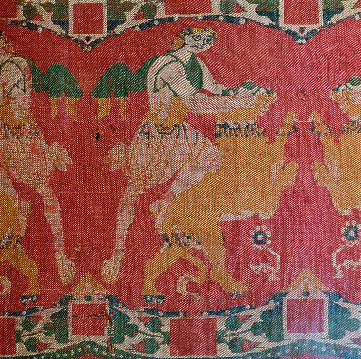 Soie byzantine avec un motif de héros et lion - Unbekannt