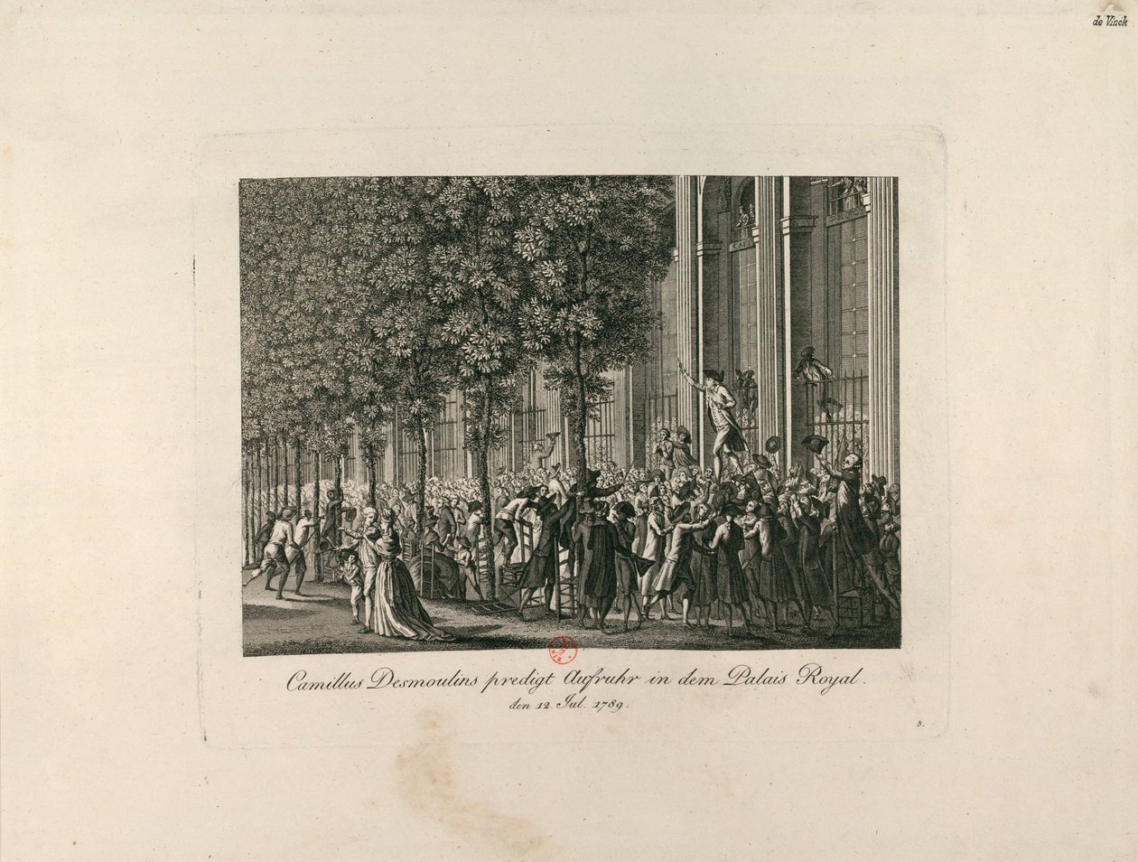 Camille Desmoulins dans les jardins du Palais Royal, vers 1797-1800 - Unbekannt