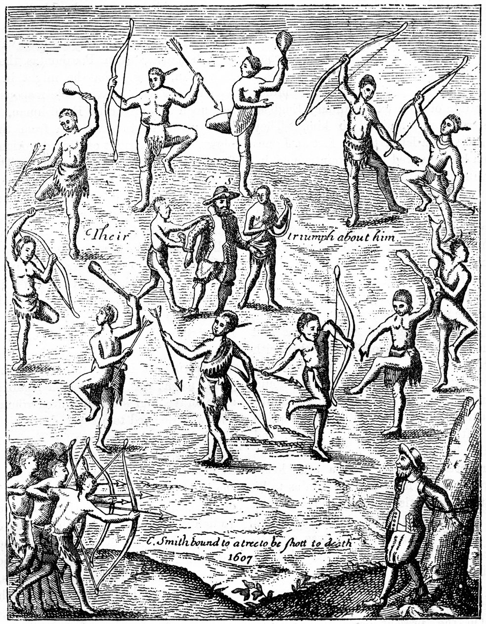 Le capitaine John Smith capturé par les Indiens, Virginie, 1607 - Unbekannt