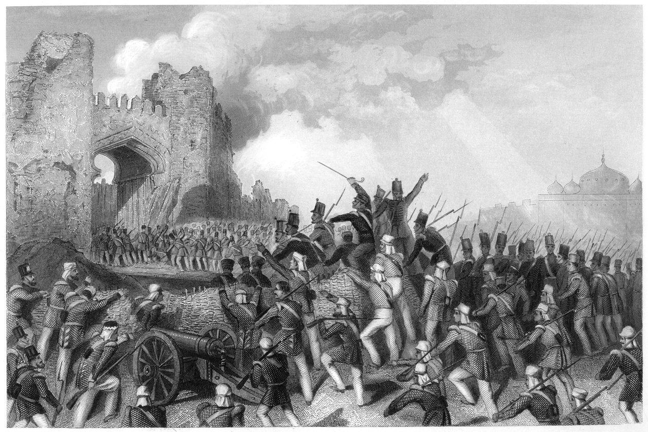 Capture de la Porte de Cachemire, assaut de Delhi, 1857, vers 1860 - Unbekannt