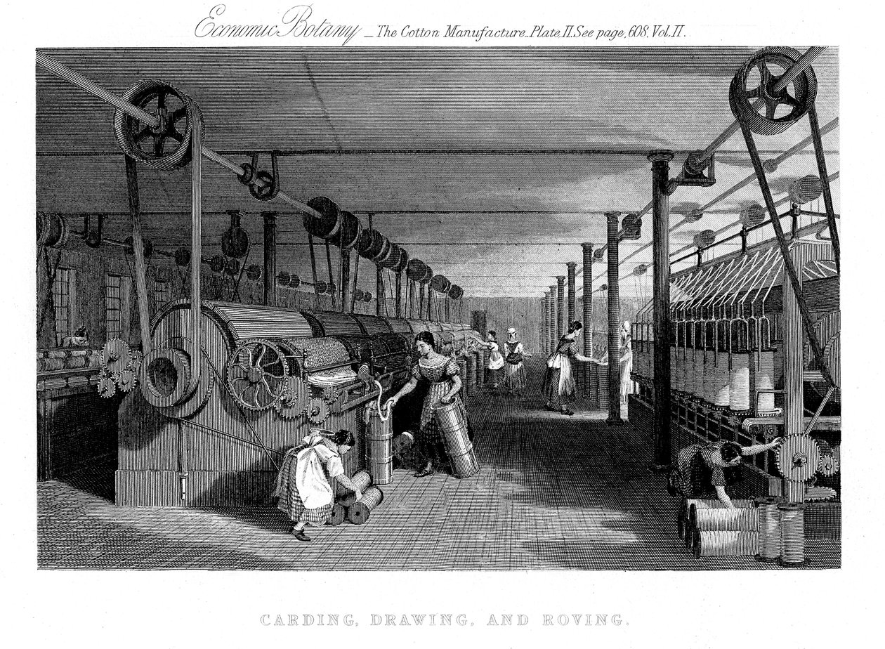 Cardage, étirage et filage du coton, vers 1830 - Unbekannt