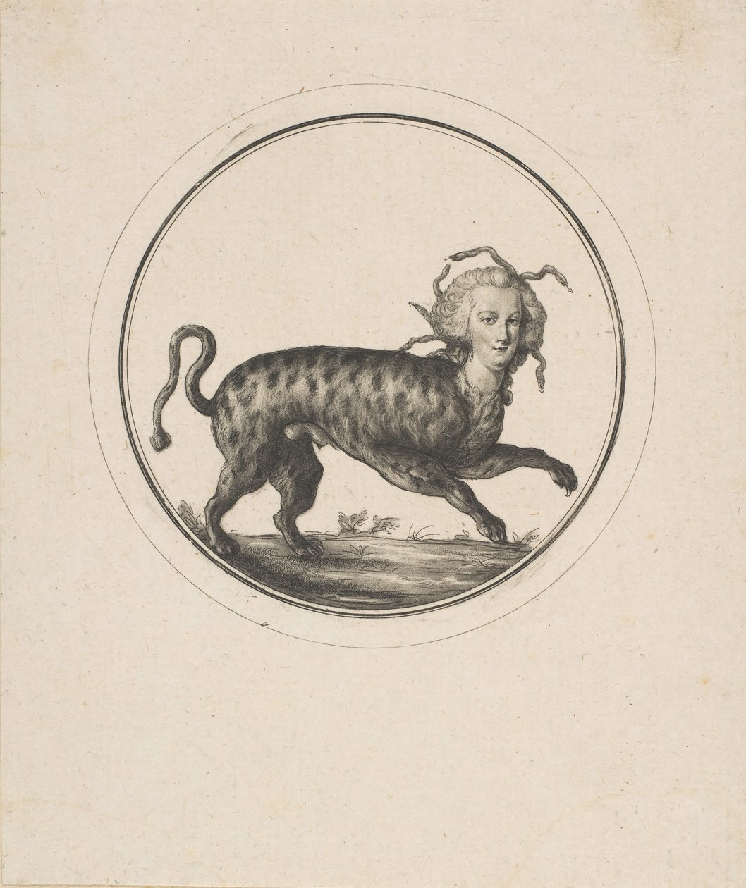 Caricature montrant Marie-Antoinette en léopard, XVIIIe siècle - Unbekannt
