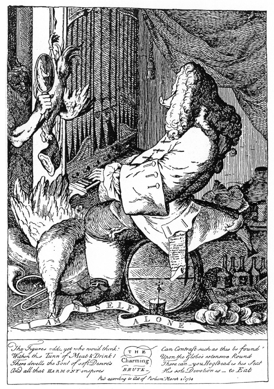 Caricature de George Frideric Handel 1685-1759, 1754 - Unbekannt