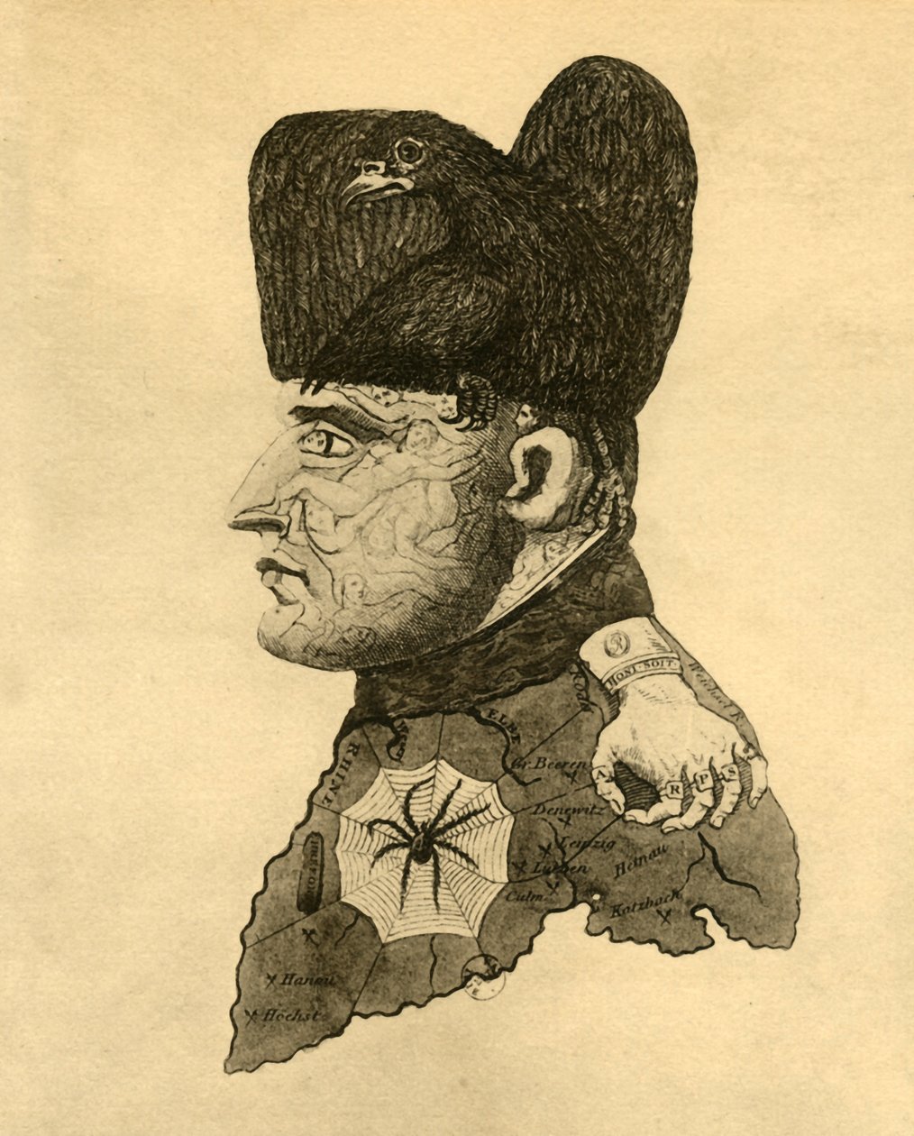 Caricature de Napoléon, vers 1814 - Unbekannt