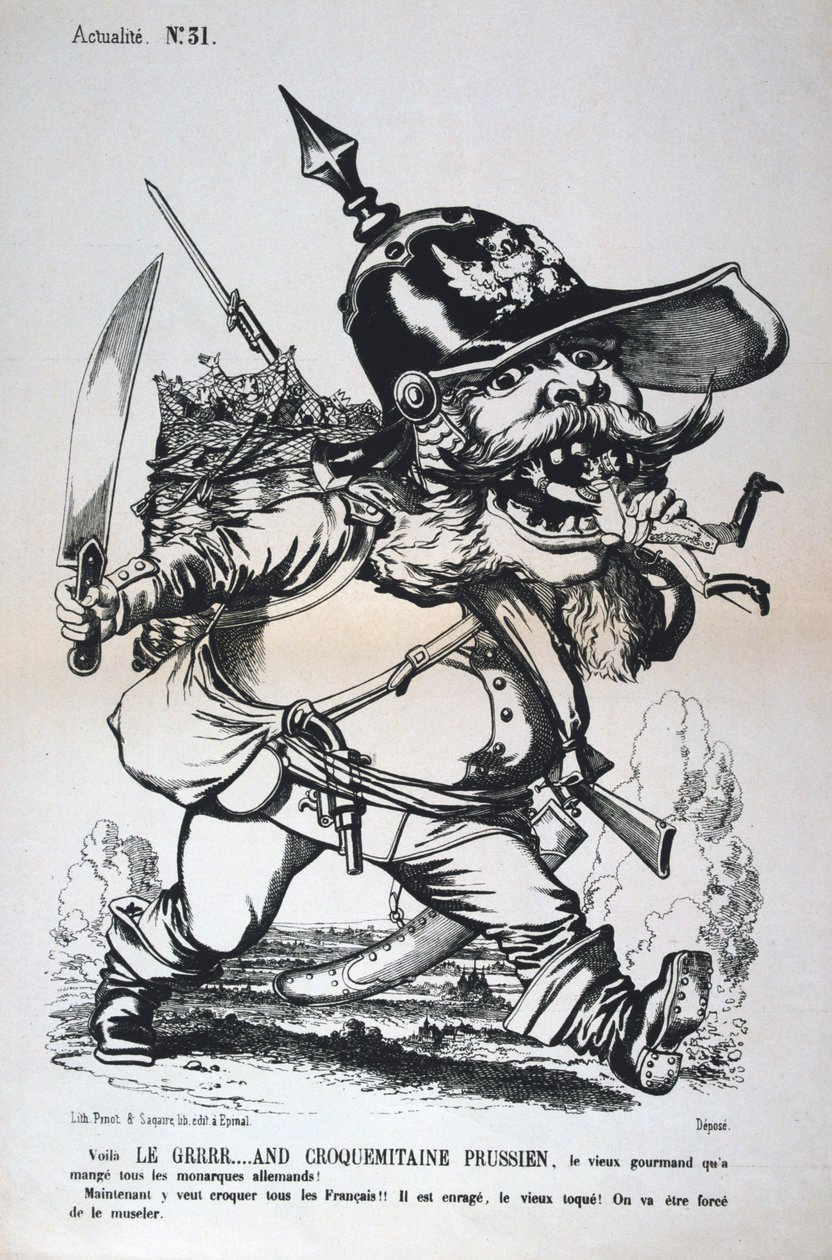 Caricature de Guillaume Ier de Prusse, guerre franco-prussienne, 1870-1871 - Unbekannt