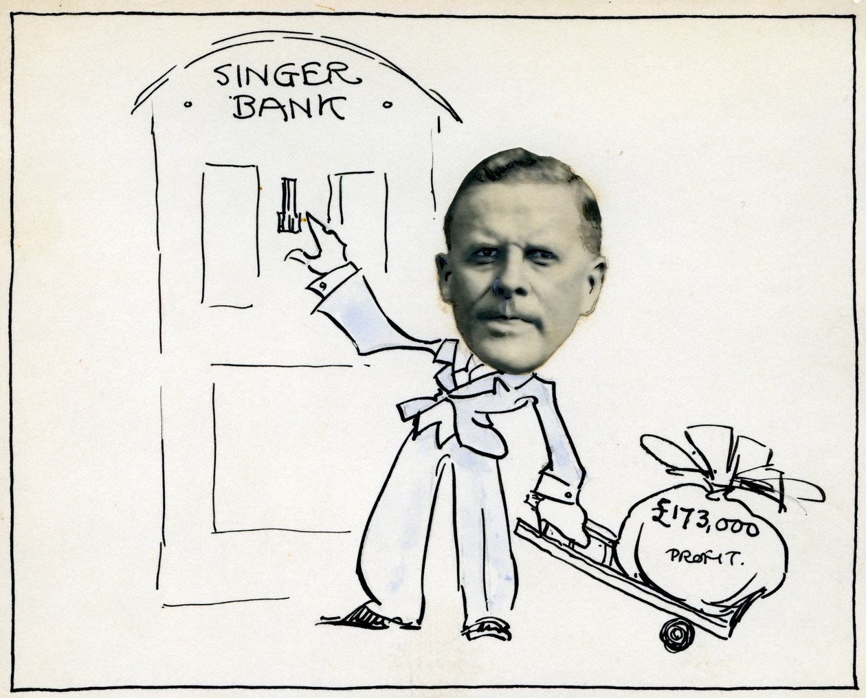 Caricature du directeur général William E Bullock, Singer & Company Ltd - Unbekannt