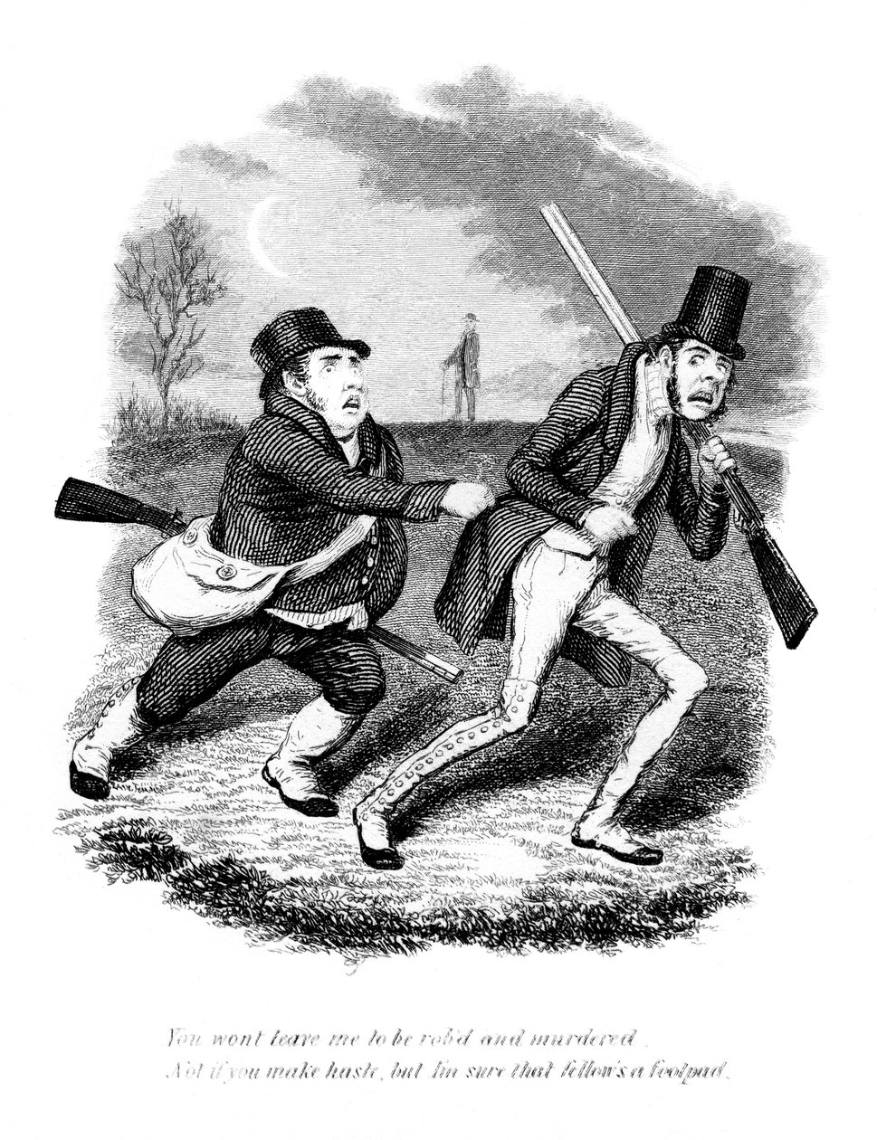 Caricature montrant des chasseurs ou des braconniers, 19e siècle - Unbekannt