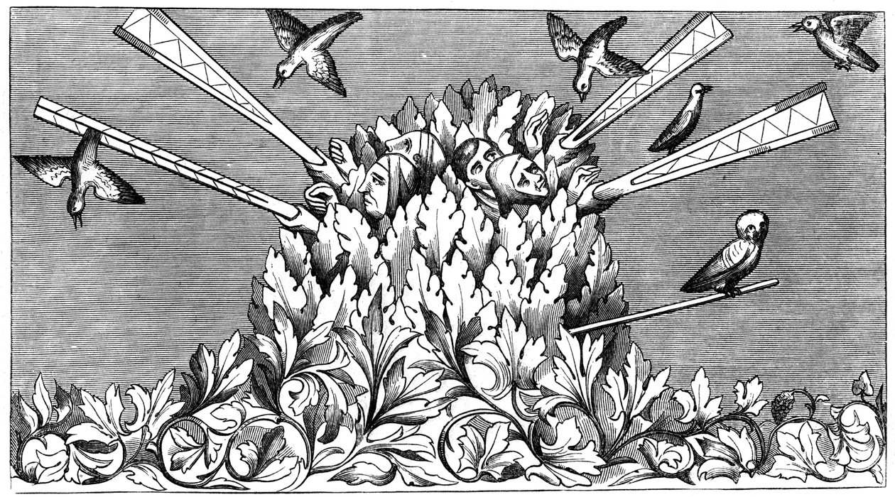 Attraper des oiseaux, 14ème siècle, 1849 - Unbekannt