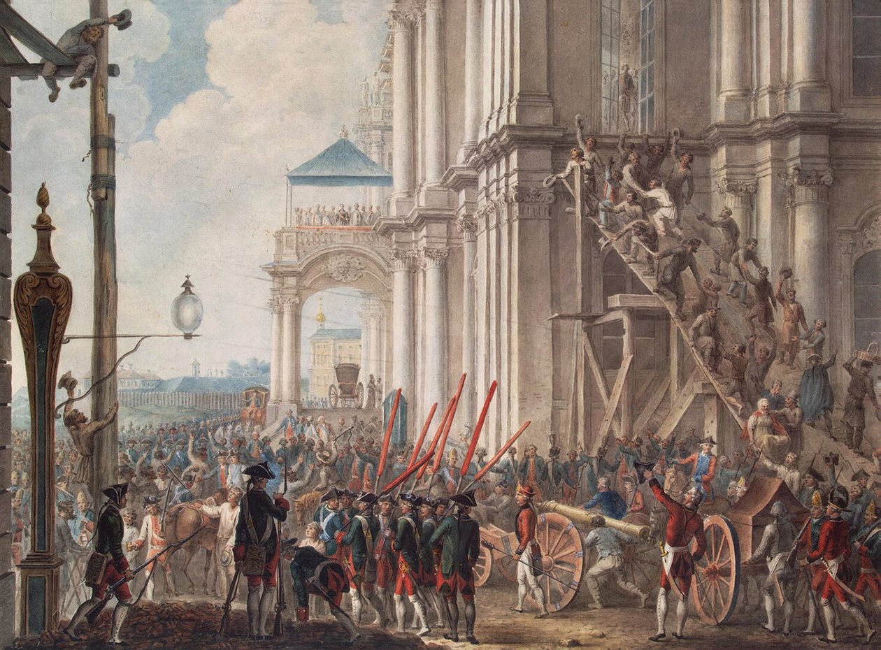 Catherine II sur le balcon du palais d