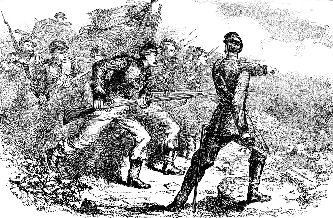 Charge des Fédéraux à Corinth, Guerre civile américaine, vers 1880 - Unbekannt