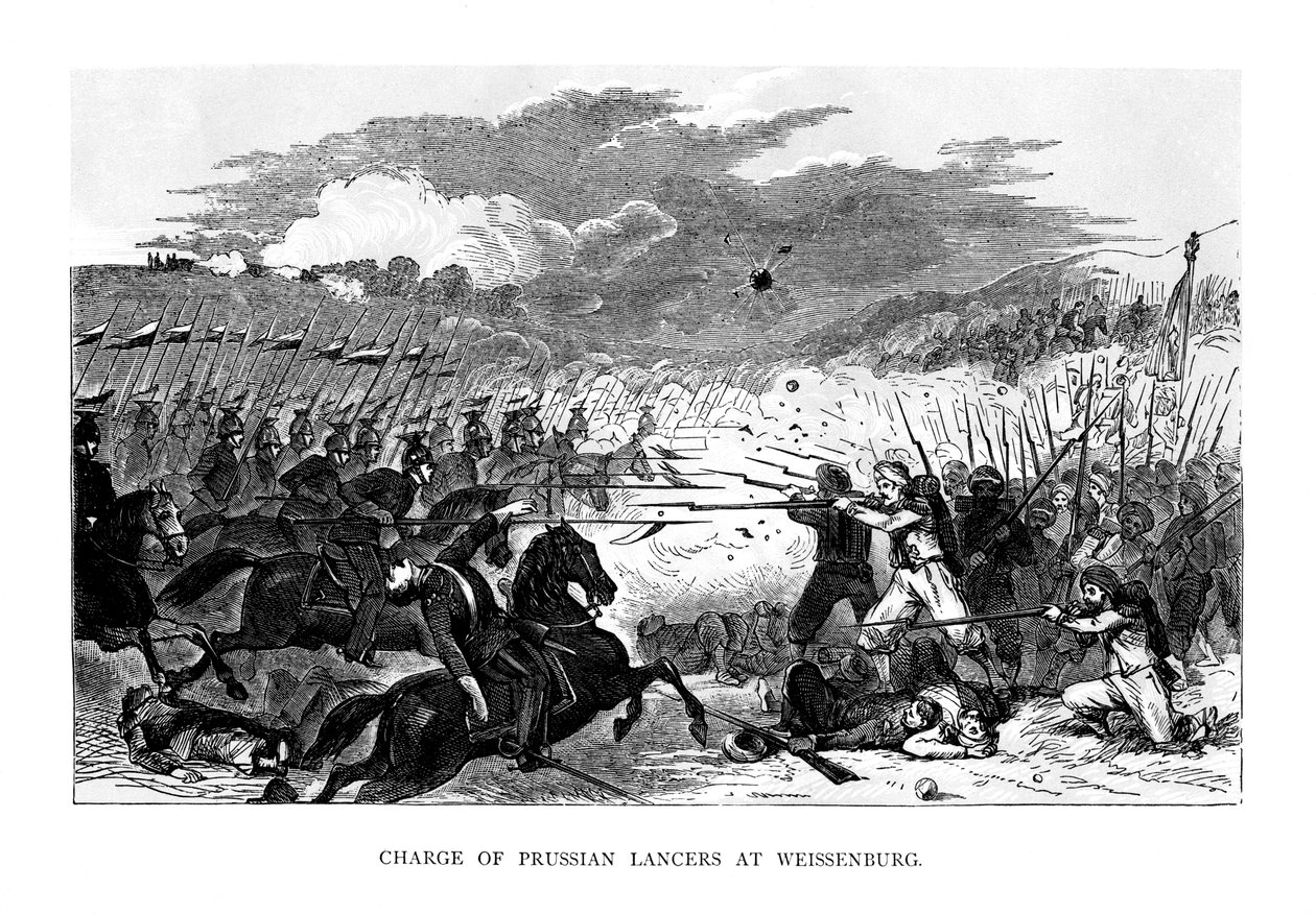 Charge des lanciers prussiens à Weissenburg, 1870 - Unbekannt