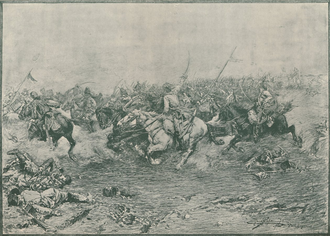 Charge des douzièmes hussards à la bataille de Marengo, 1800, 1896 - Unbekannt